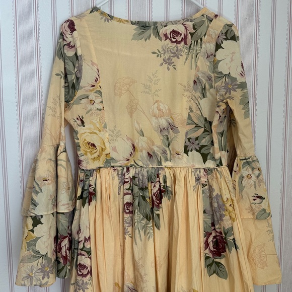 Floral V-Neck Yellow Maxi Dress batsheva Laura Ashley - Picture 4 of 5